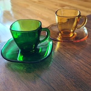 Vintage Wheatonware Teacups and Saucers